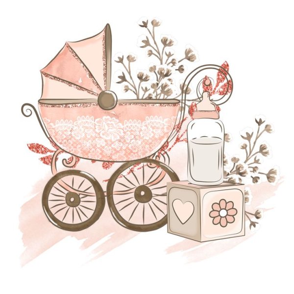 Коляска детская иллюстрация