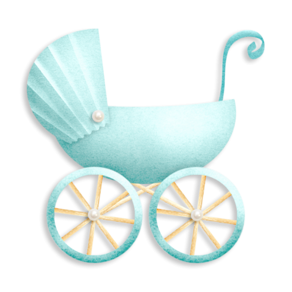 Детская коляска на белом фоне