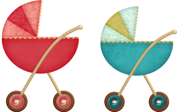 Малыш в коляске на прозрачном фоне