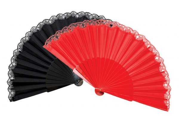 Веер фламенко красный