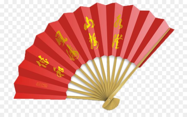 Китайский веер на прозрачном фоне