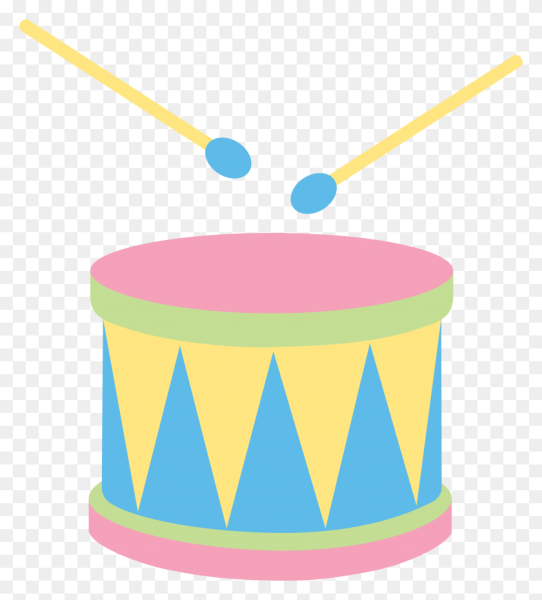 Детский барабан на прозрачном фоне
