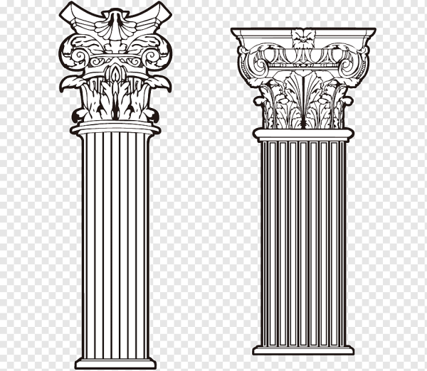 Коринфская колонна контур