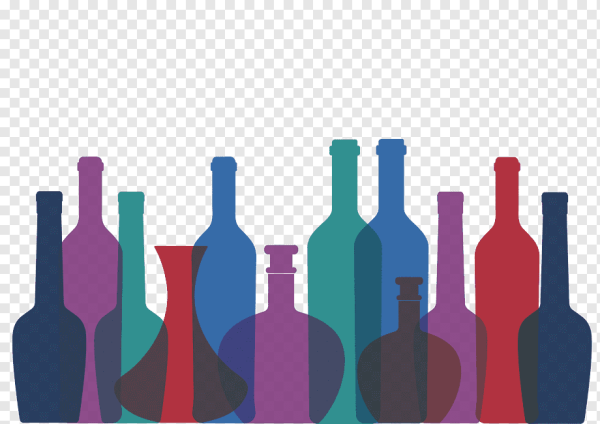 Силуэты бутылок алкоголя