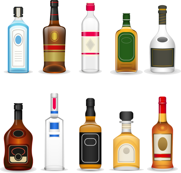 Алкогольные напитки в бутылках