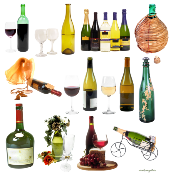 Бутылка спиртного на прозрачном фоне