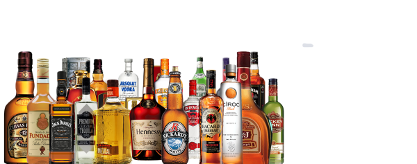 Много алкоголя на белом фоне