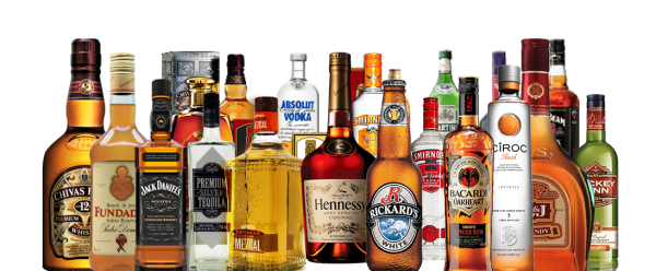 Алкоголь на прозрачном фоне