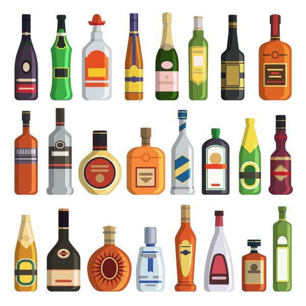 Бутылкиалкаголя вектор