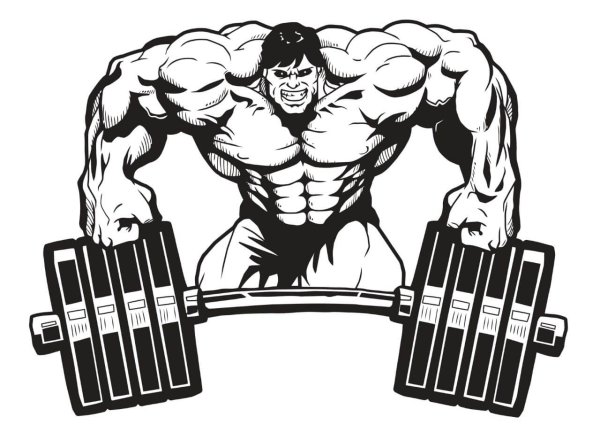 Бодибилдер со штангой вектор