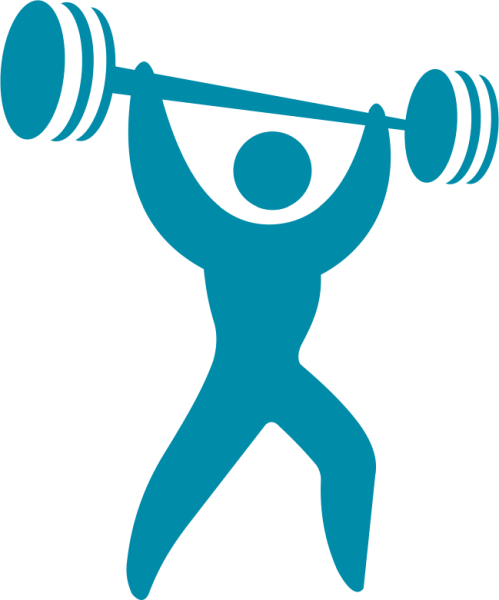 Силуэт спортсмена со штангой