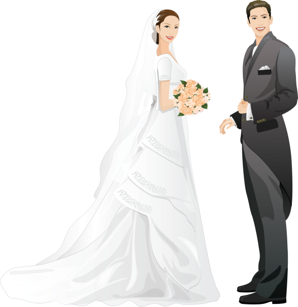 Жених и невеста вектор