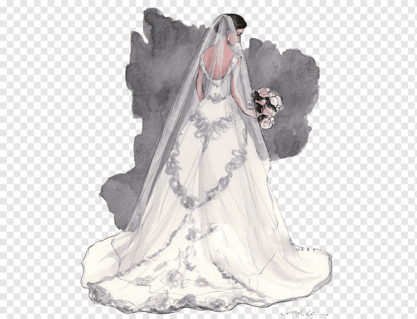 Невесты в свадебных платьях акварель