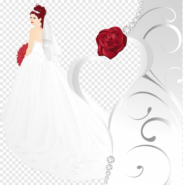 Шаблон невеста в свадебном платье