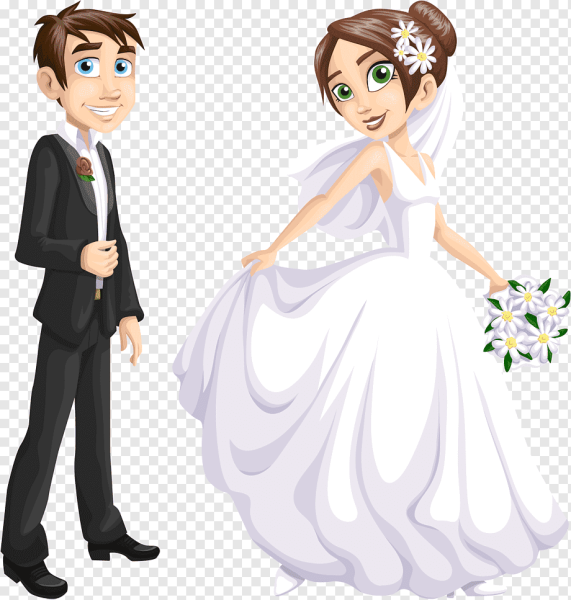 Мультяшный жених и невеста