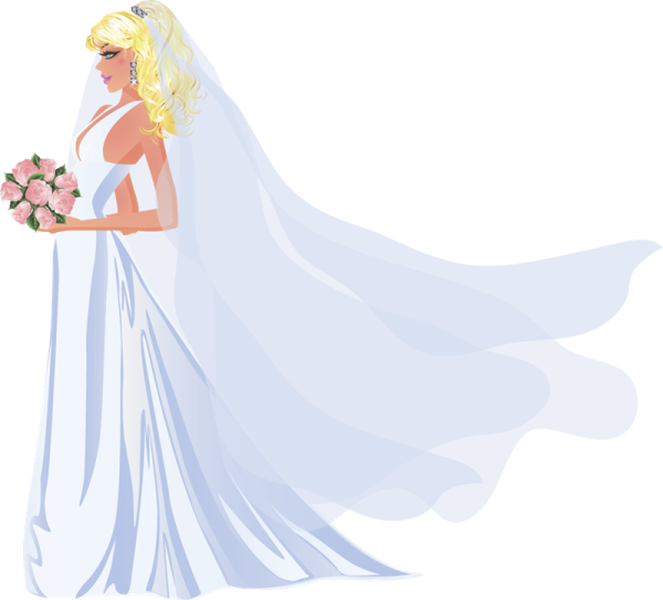 Невеста боком вектор