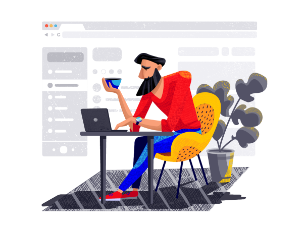 Дизайнер иллюстрация