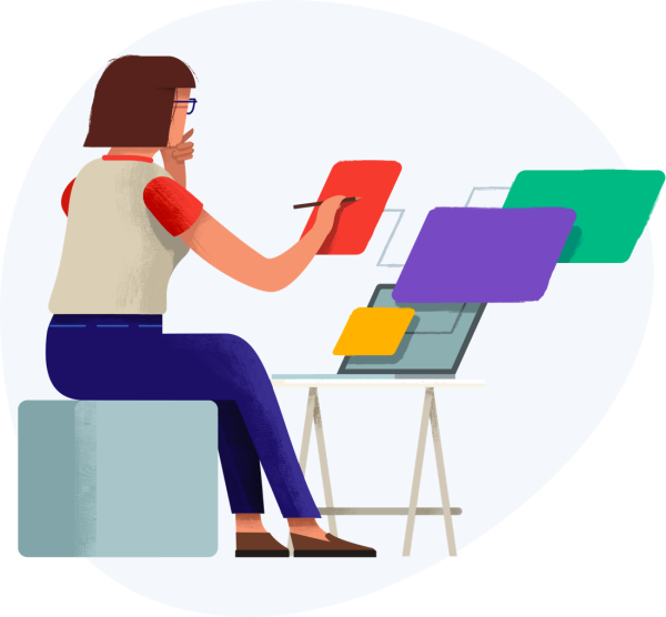 Дизайнер на прозрачном фоне