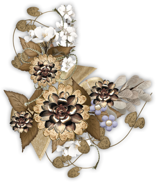 Цветочные кластеры на прозрачном фоне