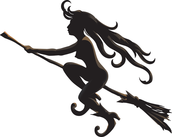 Ведьма на метле силуэт