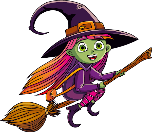 Ведьма в шляпе из мультика