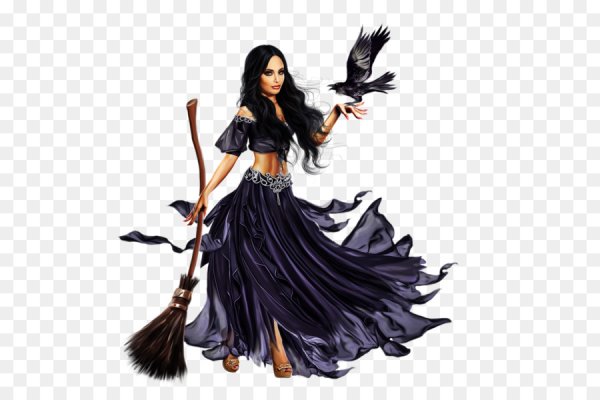 Ведьма на белом фоне