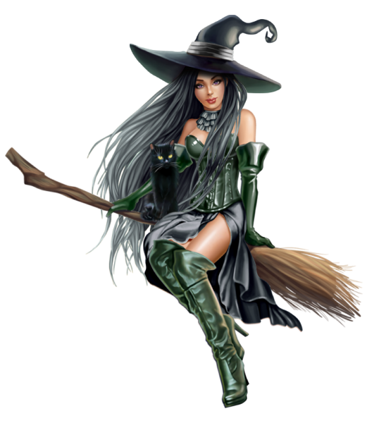 Ведьма на белом фоне