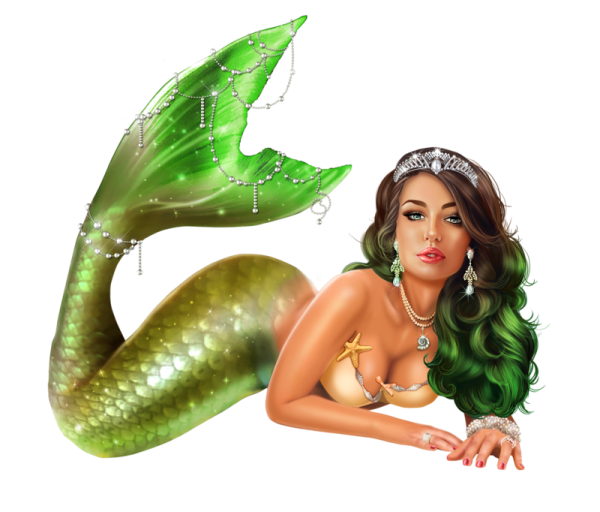 Русалка на прозрачном фоне