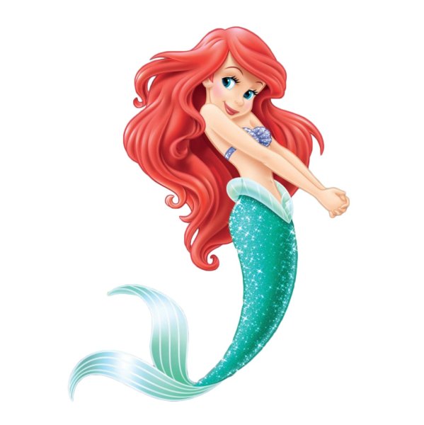 Русалочка Ариель на прозрачном фоне