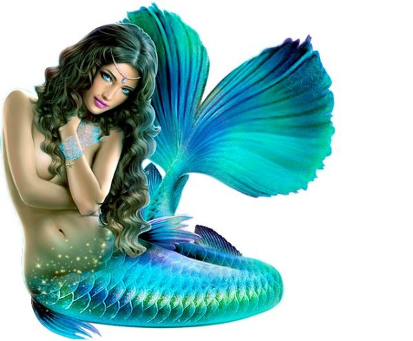 Русалка на прозрачном фоне