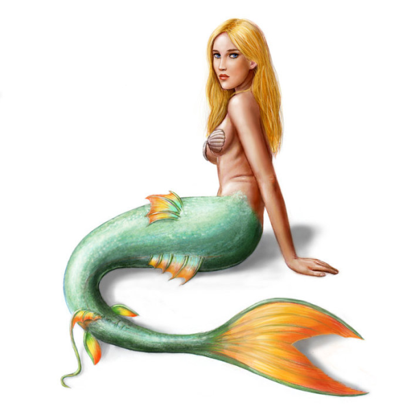 Русалка сидит