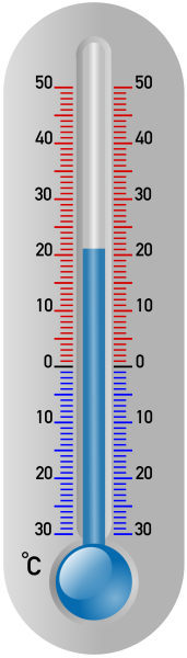 Нарисованный градусник с температурой