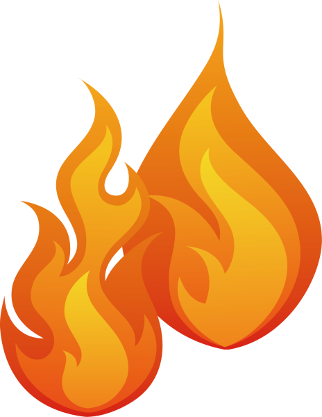 Огонь на прозрачном фоне