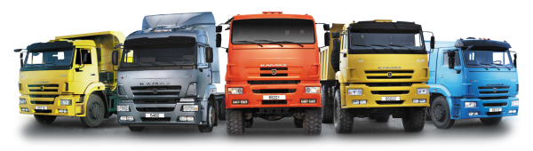 Грузовой автомобиль КАМАЗ на белом фоне