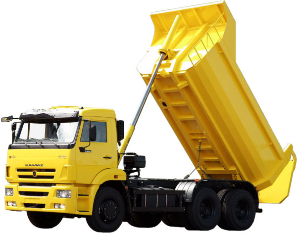 Самосвал на белом фоне