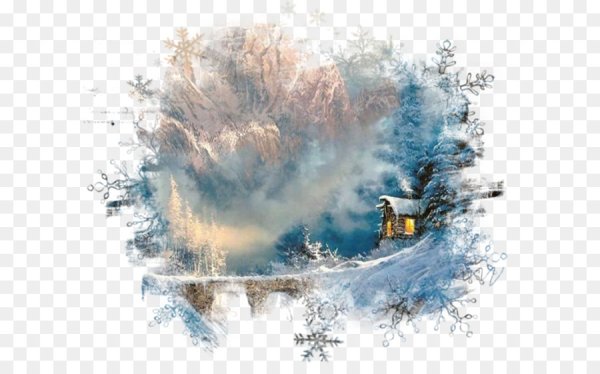 Снег акварель