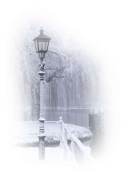 Зимний пейзаж на прозрачном фоне