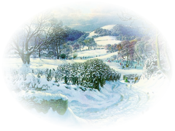 Зимний пейзаж на прозрачном фоне