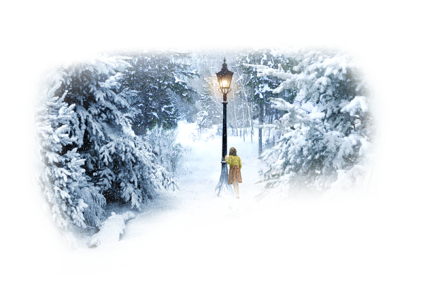 Зимний фонарь на прозрачном фоне