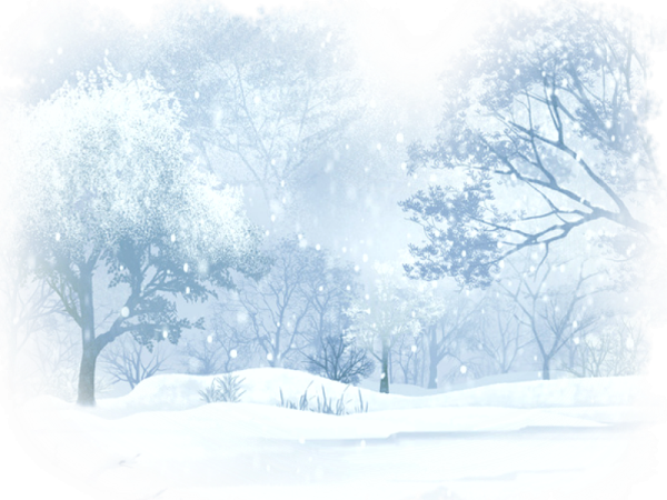 Зимний пейзаж на Аллом фоне