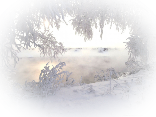 Зима на прозрачном фоне