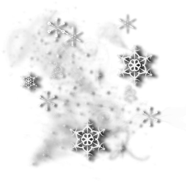 Россыпь снежинок на прозрачном фоне