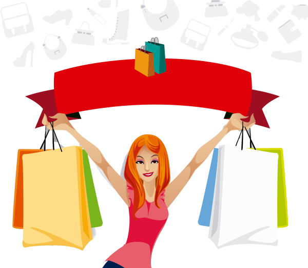 Шоппинг на прозрачном фоне