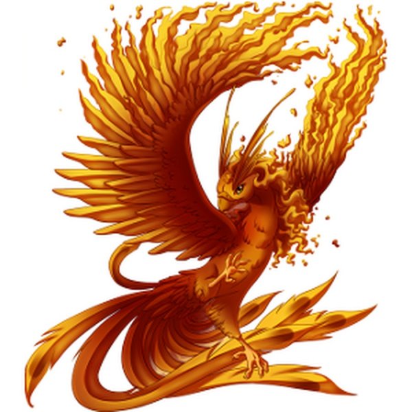 Золотой Феникс птица