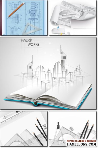 Архитектор чертежи вектор