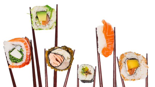 Роллы на прозрачном фоне