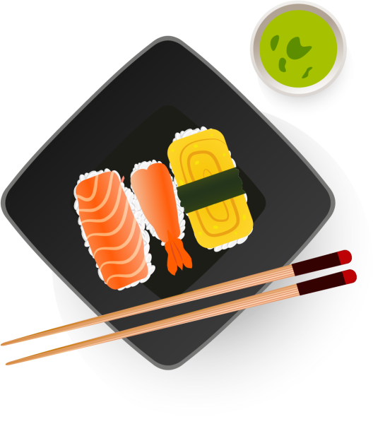 Роллы вид сверху