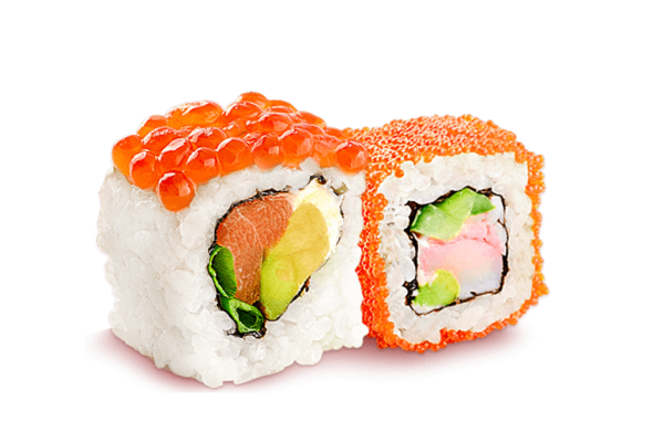 Роллы на белом фоне