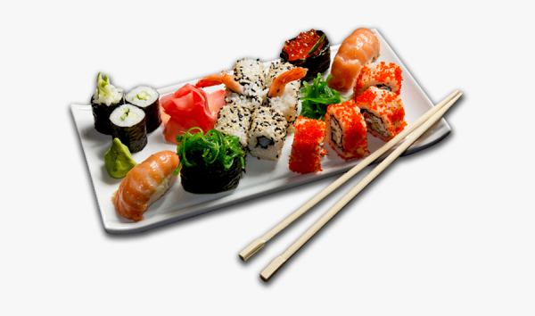 Роллы на белом фоне