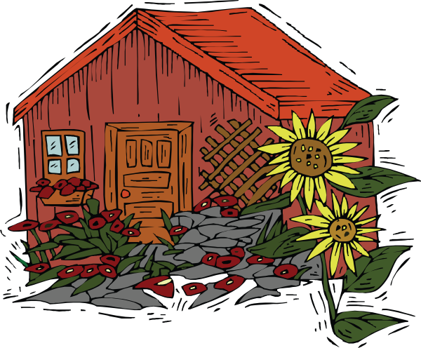 Дом в деревне клипарт